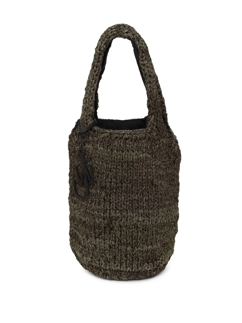 

JW Anderson logo-charm knitted shopper - Verde