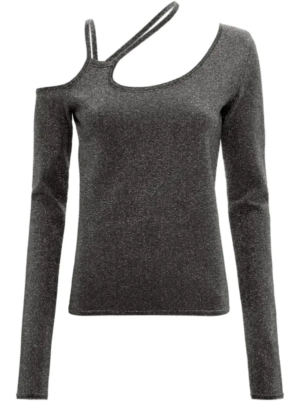 JW Anderson Cut-out Metallic Asymmetric Top in Grey