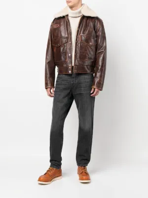 Giacca con shearling Verde Farfetch Uomo Abbigliamento Cappotti e giubbotti Giacche Giacche di pelle