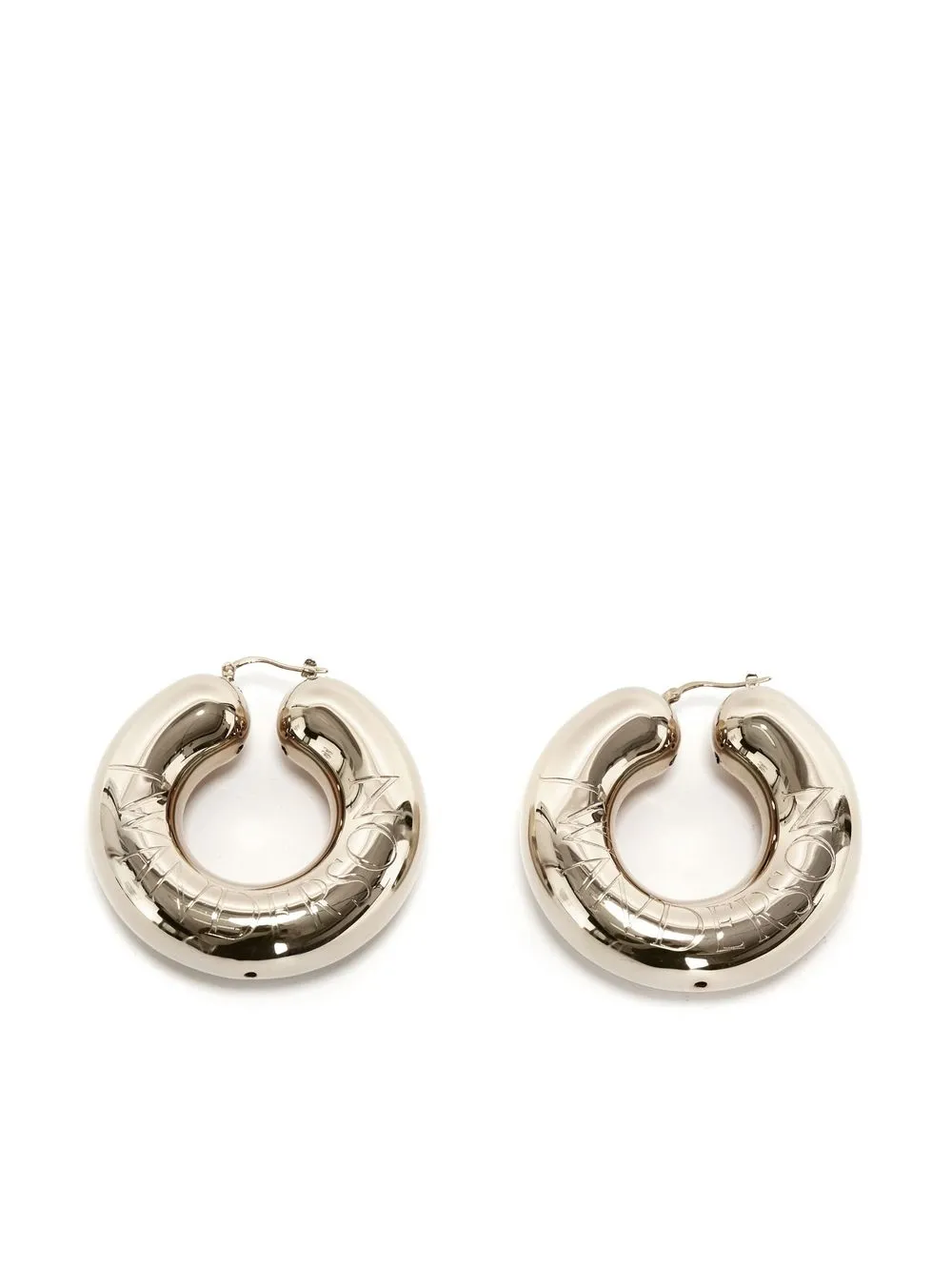 

JW Anderson engraved-logo hoop earrings - Silver