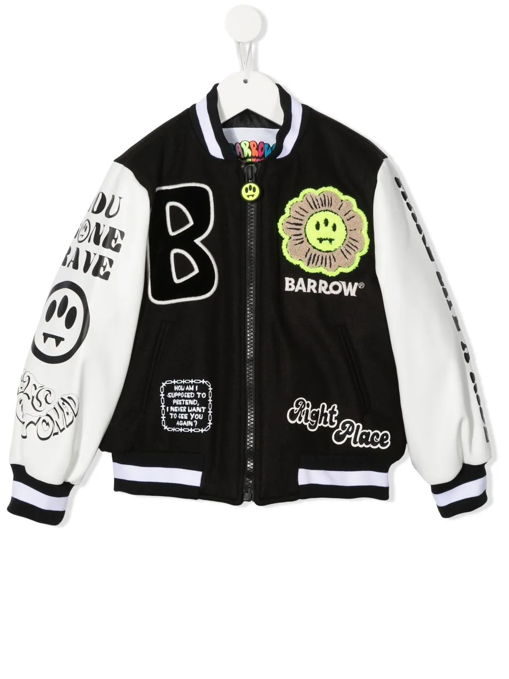 

Barrow kids logo-patch bomber jacket - Black