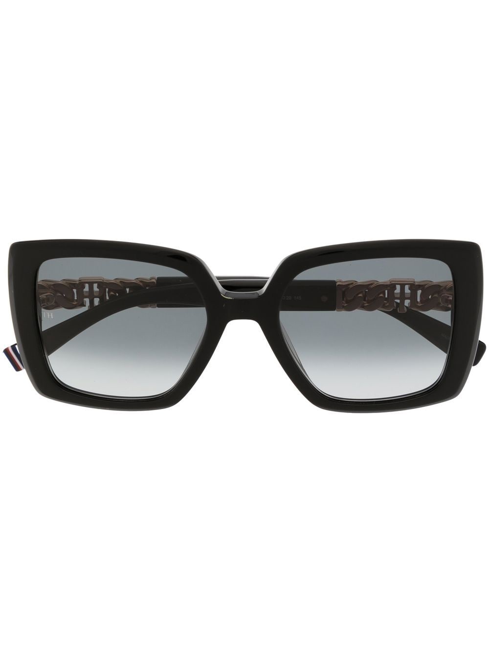 Tommy Hilfiger oversize-frame monogram-chain Sunglasses - Farfetch