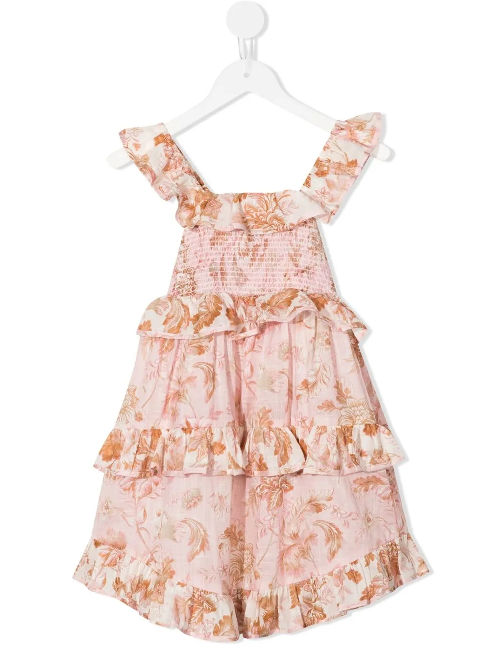 

ZIMMERMANN Kids tiered floral-print dress - Pink