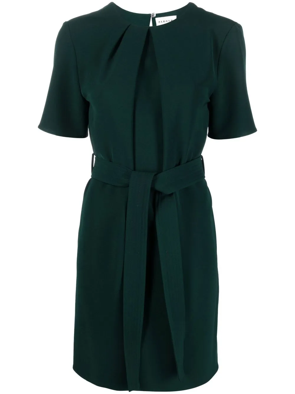 

P.A.R.O.S.H. pleat-detail belted dress - Green