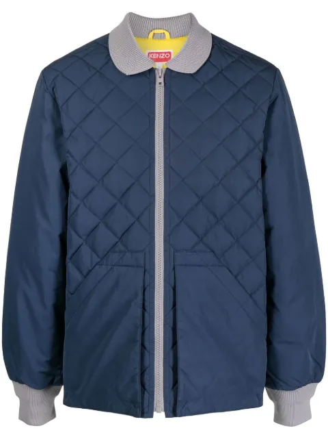 Kenzo two-tone diamond-quilt jacket