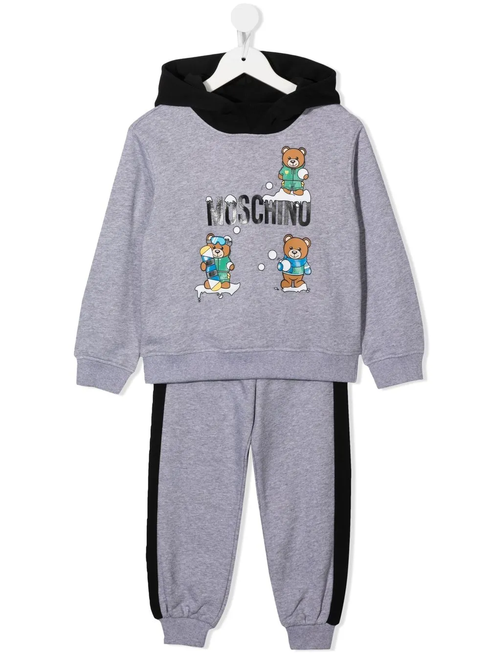 

Moschino Kids traje deportivo con logo estampado - Gris