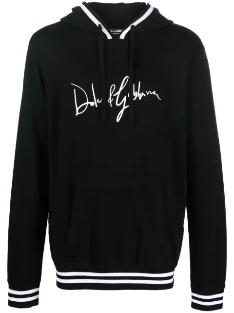 Dolce & Gabbana logo-print detail drawstring hoodie