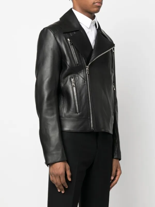 Balmain Zip Leather Jacket - Farfetch