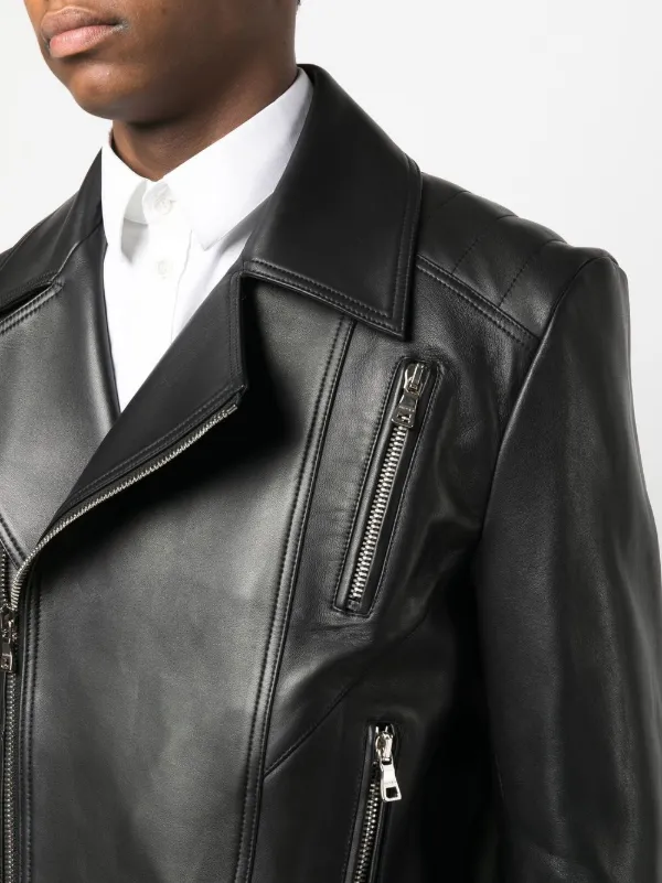 Umulig Finde på Grænseværdi Balmain Zip Leather Jacket - Farfetch