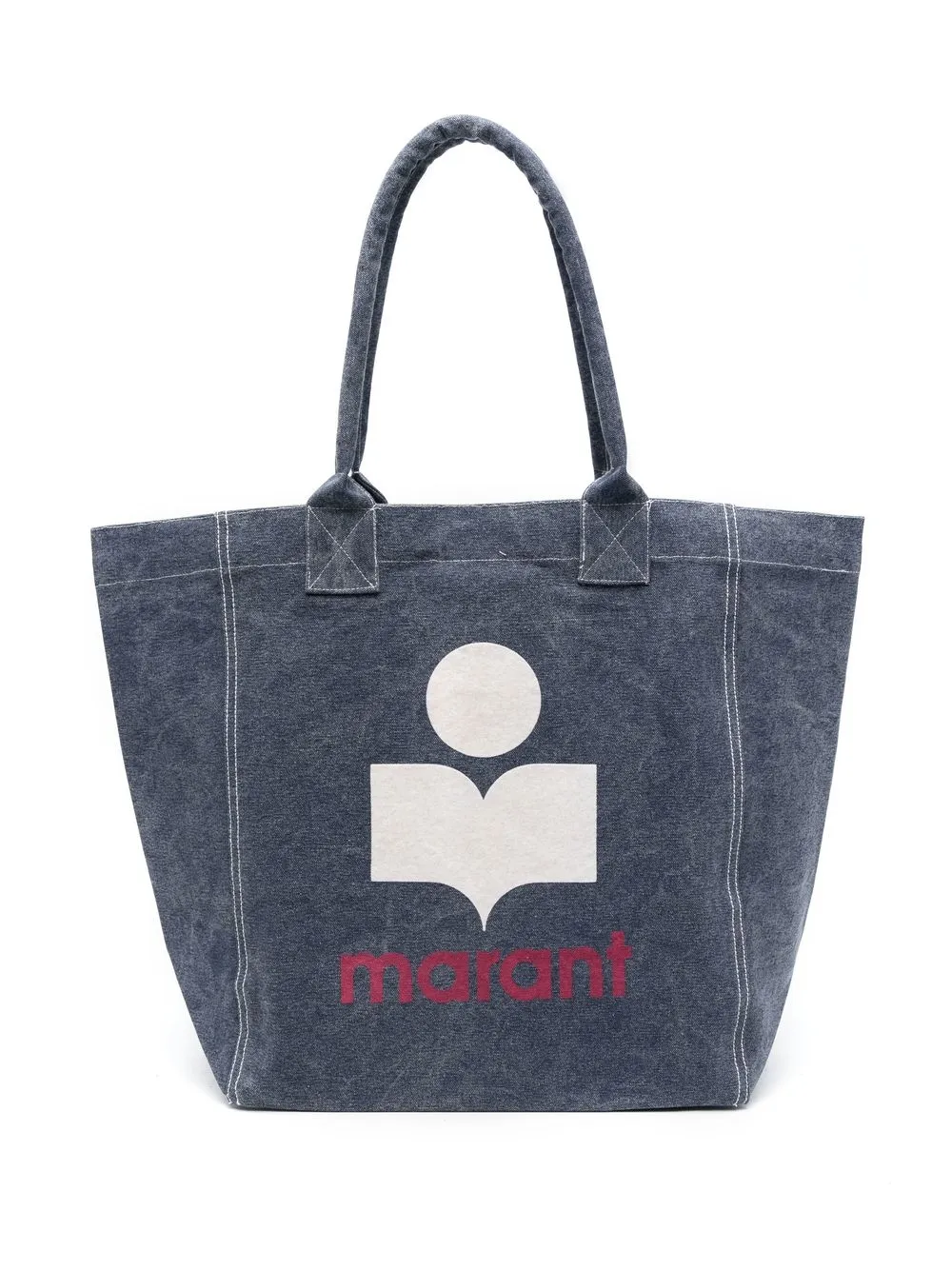 

Isabel Marant tote con logo estampado - Azul