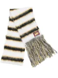 Marni striped pattern scarf - White
