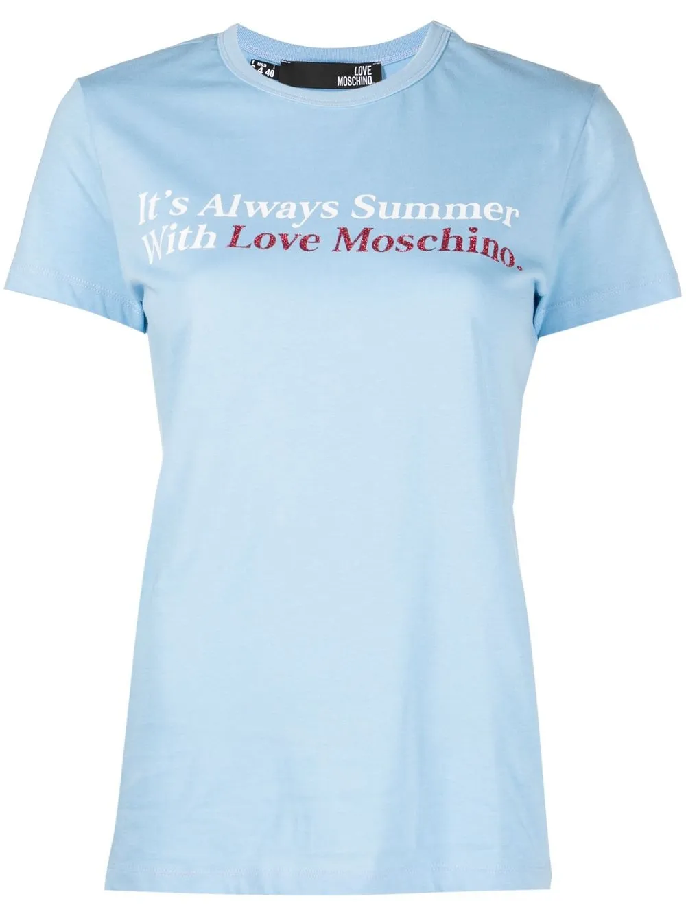 

Love Moschino playera con eslogan estampado - Azul