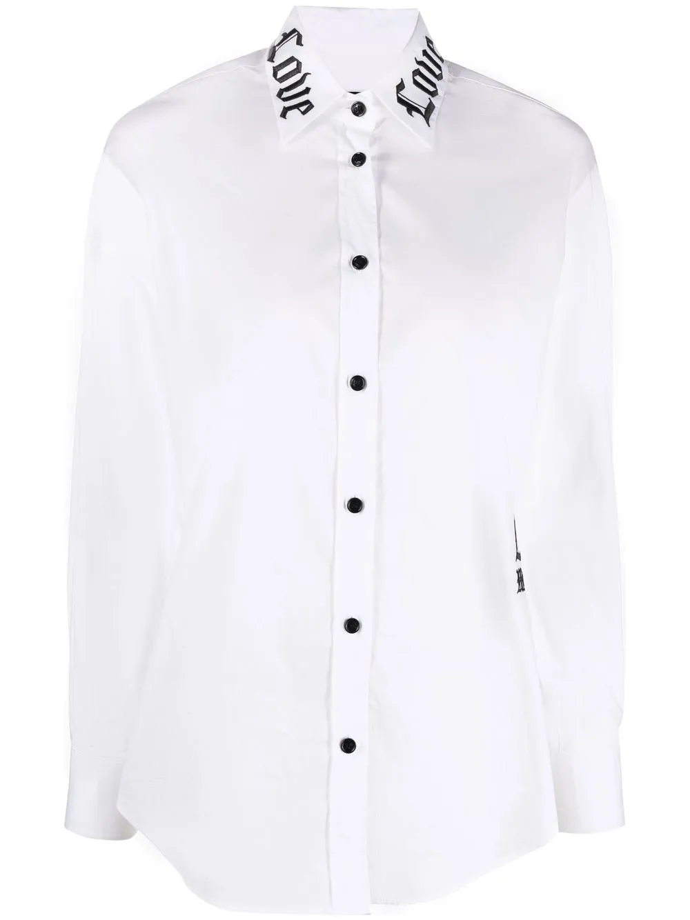 

Love Moschino Love logo-embroidered shirt - White