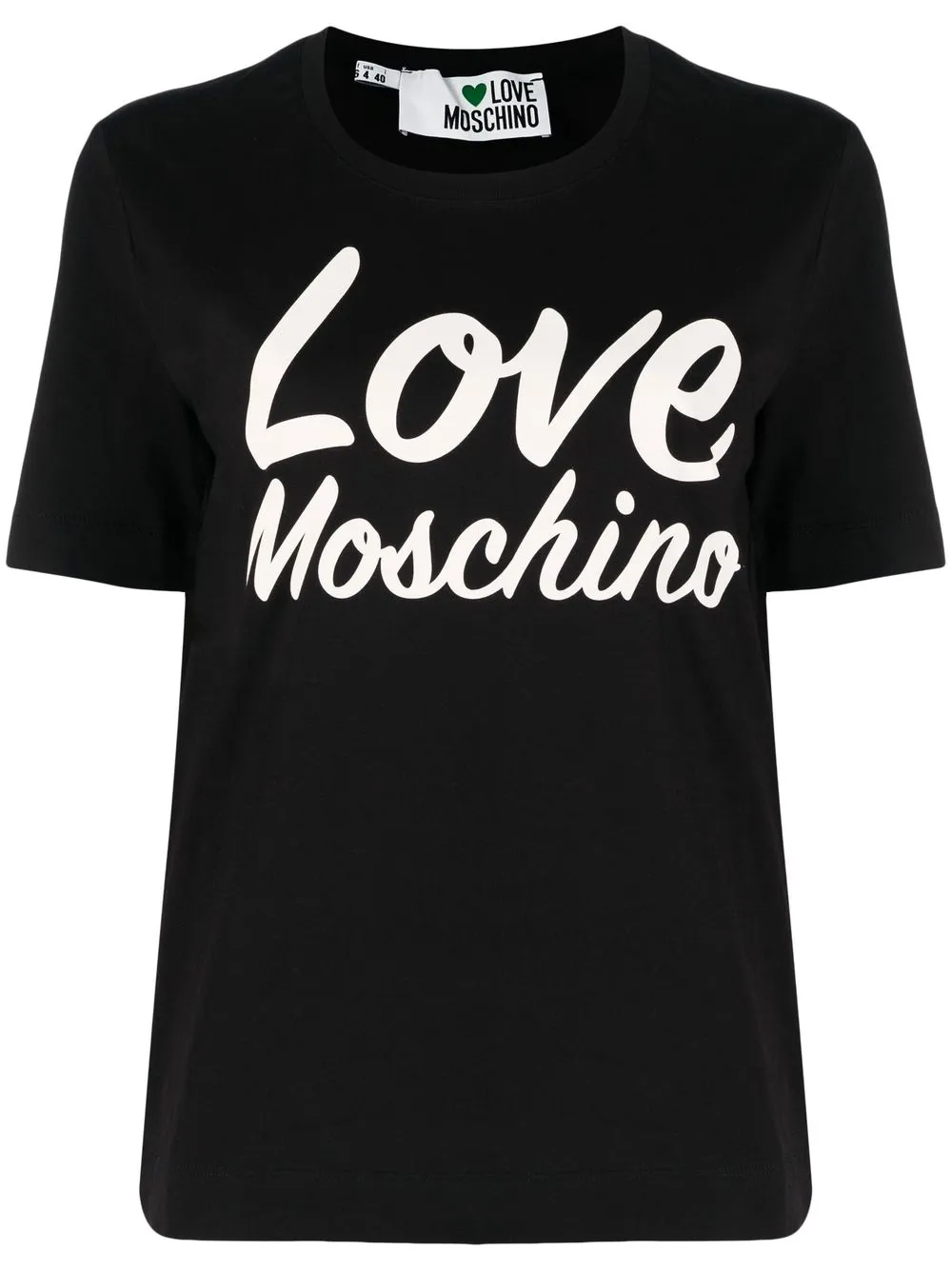 

Love Moschino playera con logo estampado - Negro