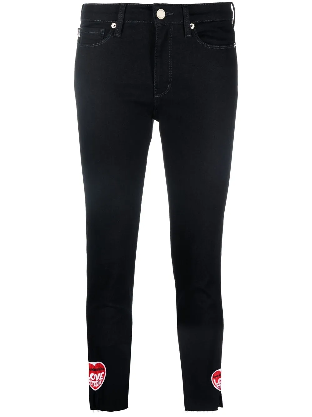 

Love Moschino Love Storm patch cropped jeans - Blue