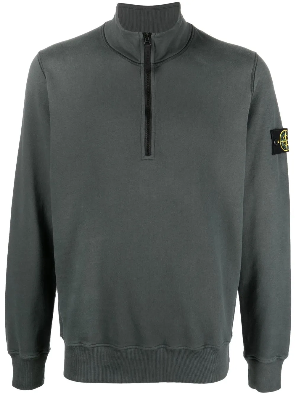 

Stone Island sudadera con medio cierre y parche del logo - Verde