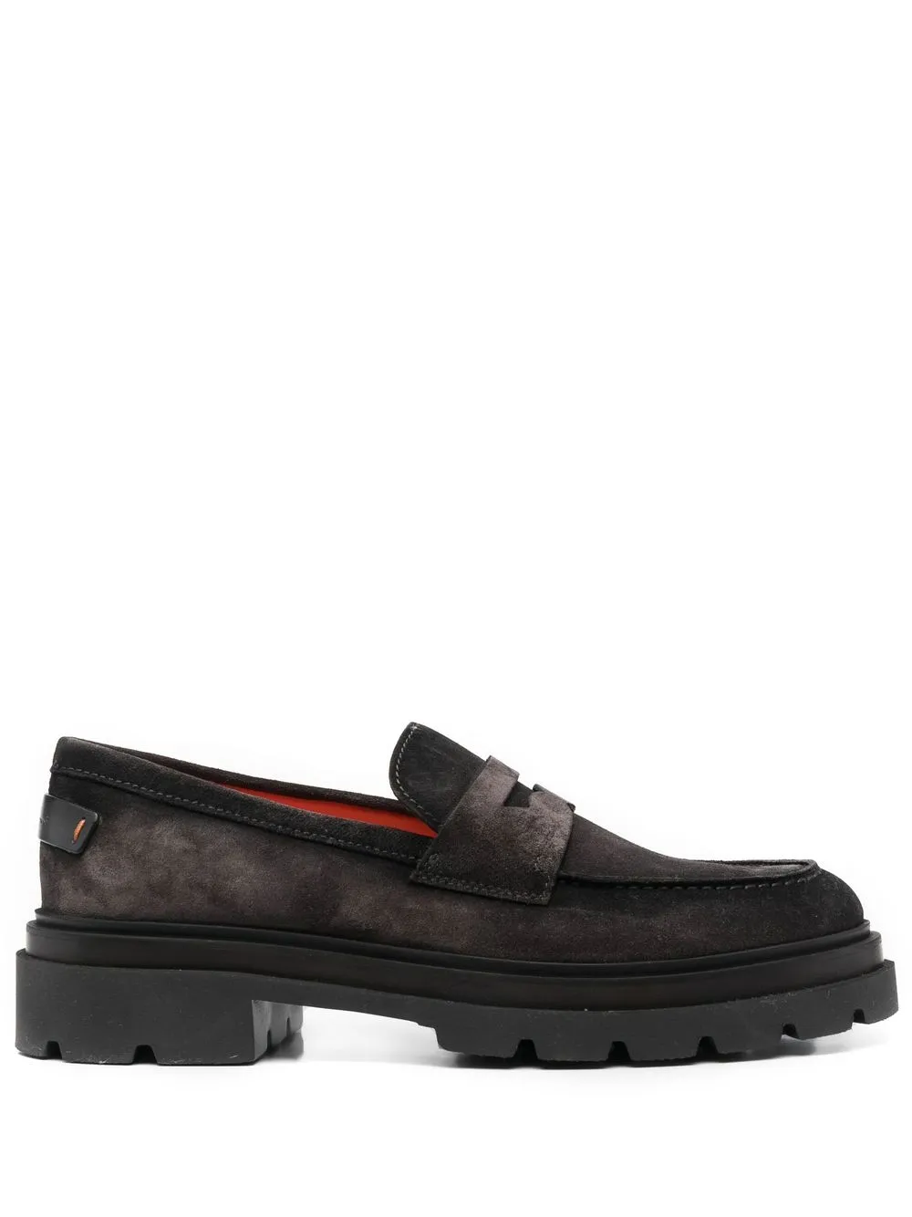 

Santoni logo-patch suede loafers - Black