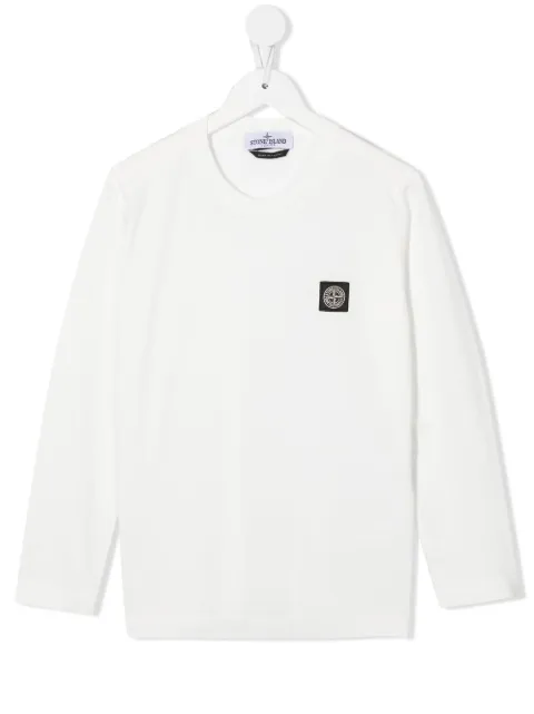 Stone Island Junior logo-patch detail T-shirt