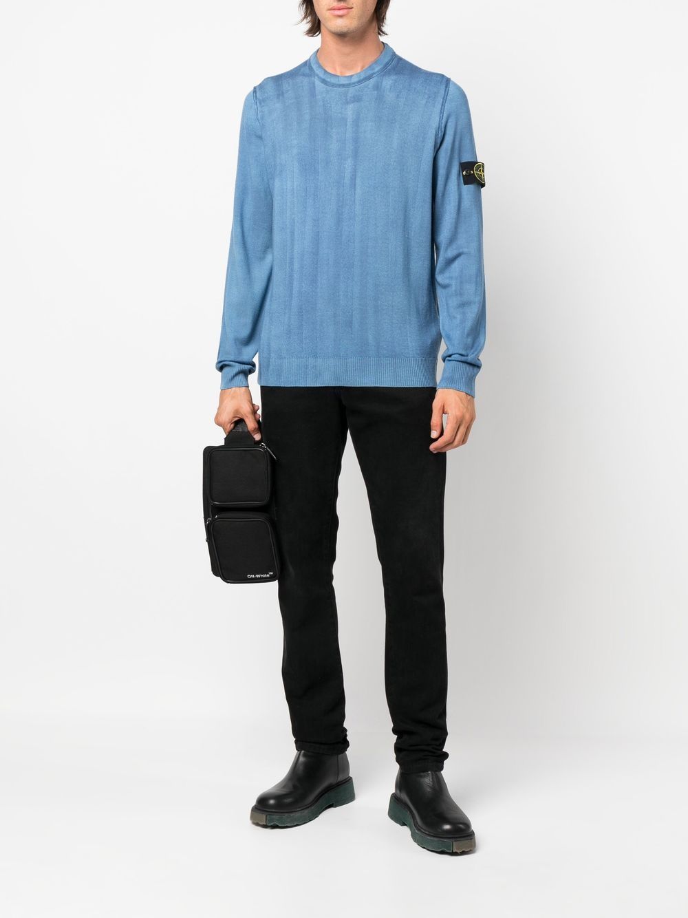 Stone Island Sweater met logopatch - Blauw