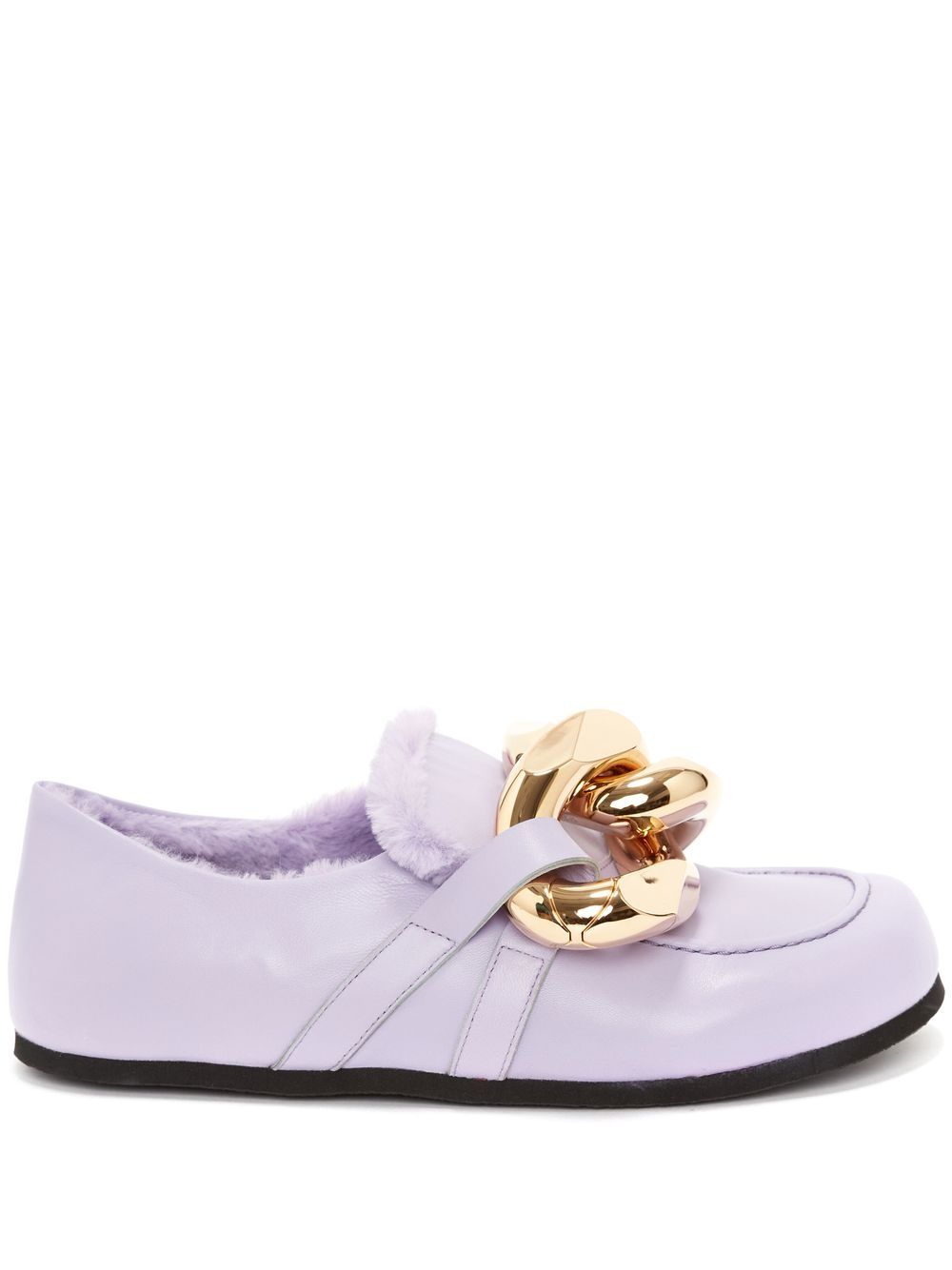 

JW Anderson chain-trim leather loafers - Purple