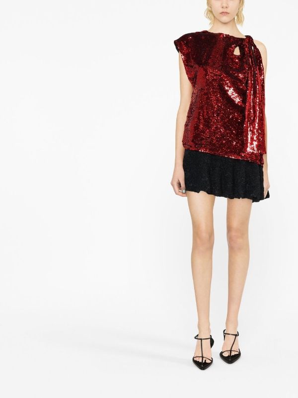 Zara draped sequin sales blouse