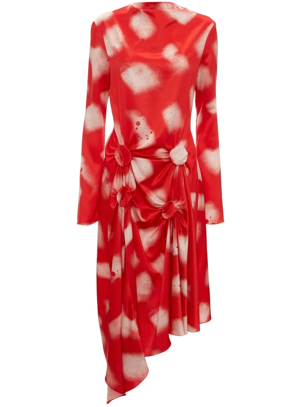 

JW Anderson long-sleeve twisted draped dress - Red