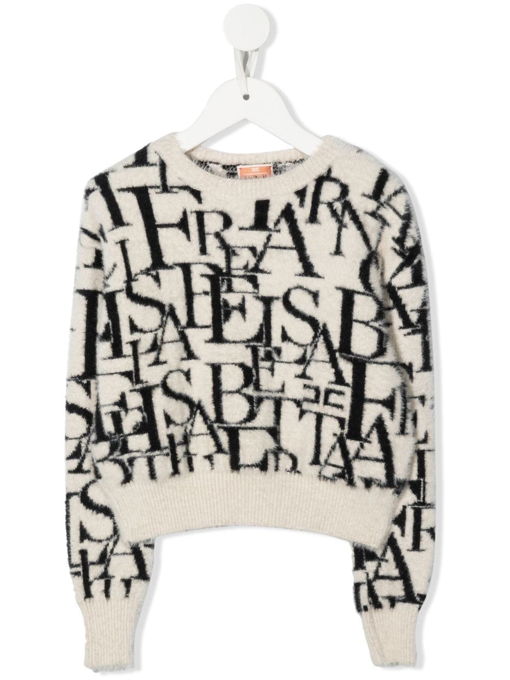 ELISABETTA FRANCHI LA MIA BAMBINA MONOGRAM-PATTERN TEXTURED JUMPER