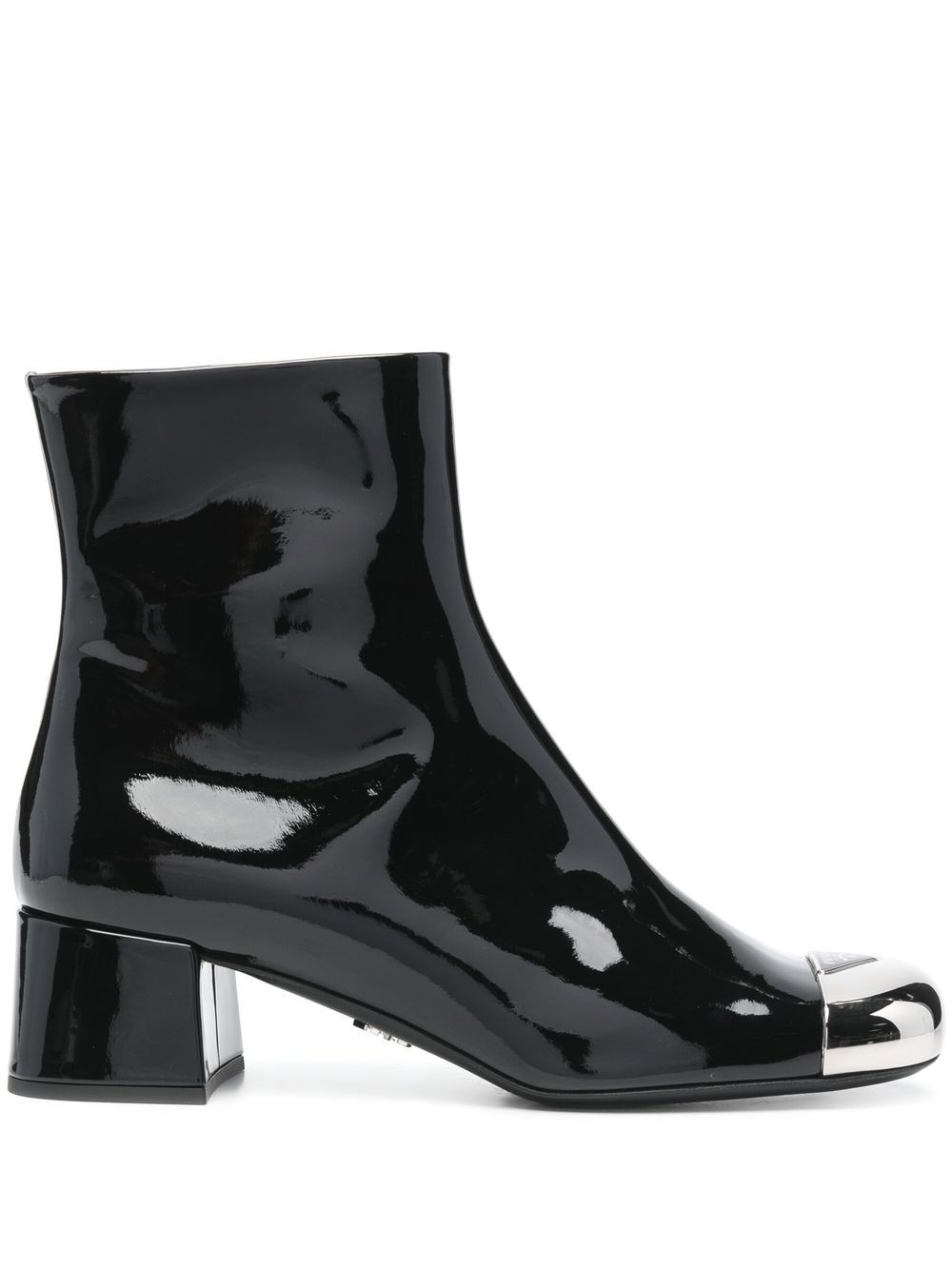 Prada triangle logo plaque boots – Black