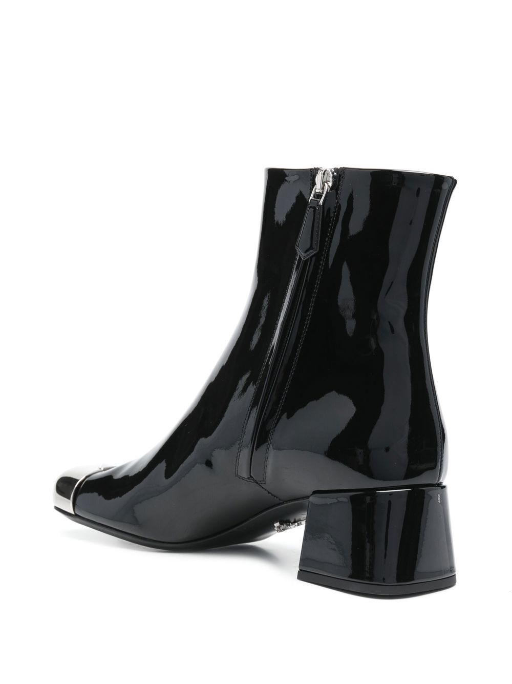 Prada triangle logo plaque boots Black