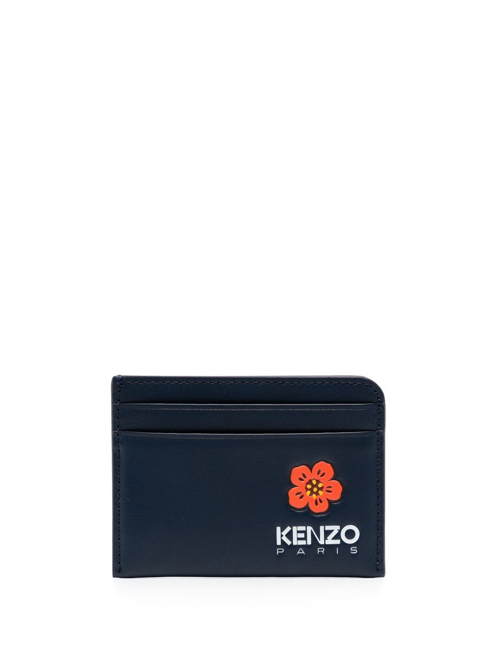 

Kenzo logo-print leather card case - Blue