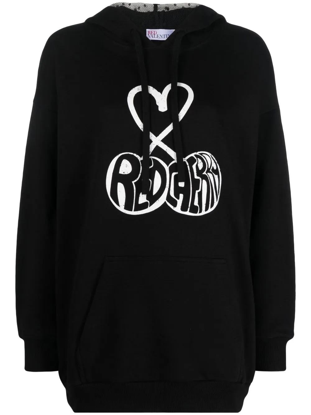 

RED Valentino logo-print cotton hoodie - Black