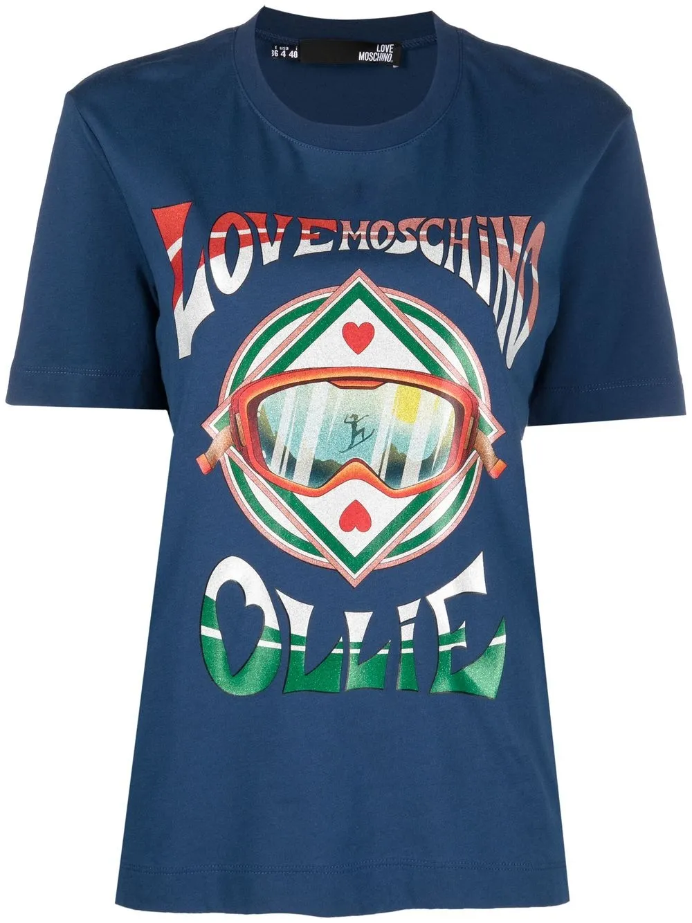 

Love Moschino playera con logo estampado - Azul