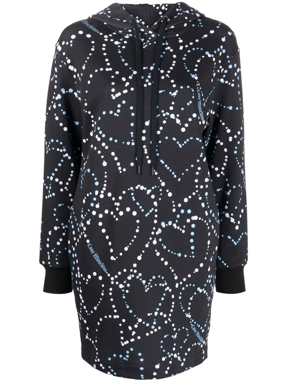 

Love Moschino vestido con corazones estampados - Negro