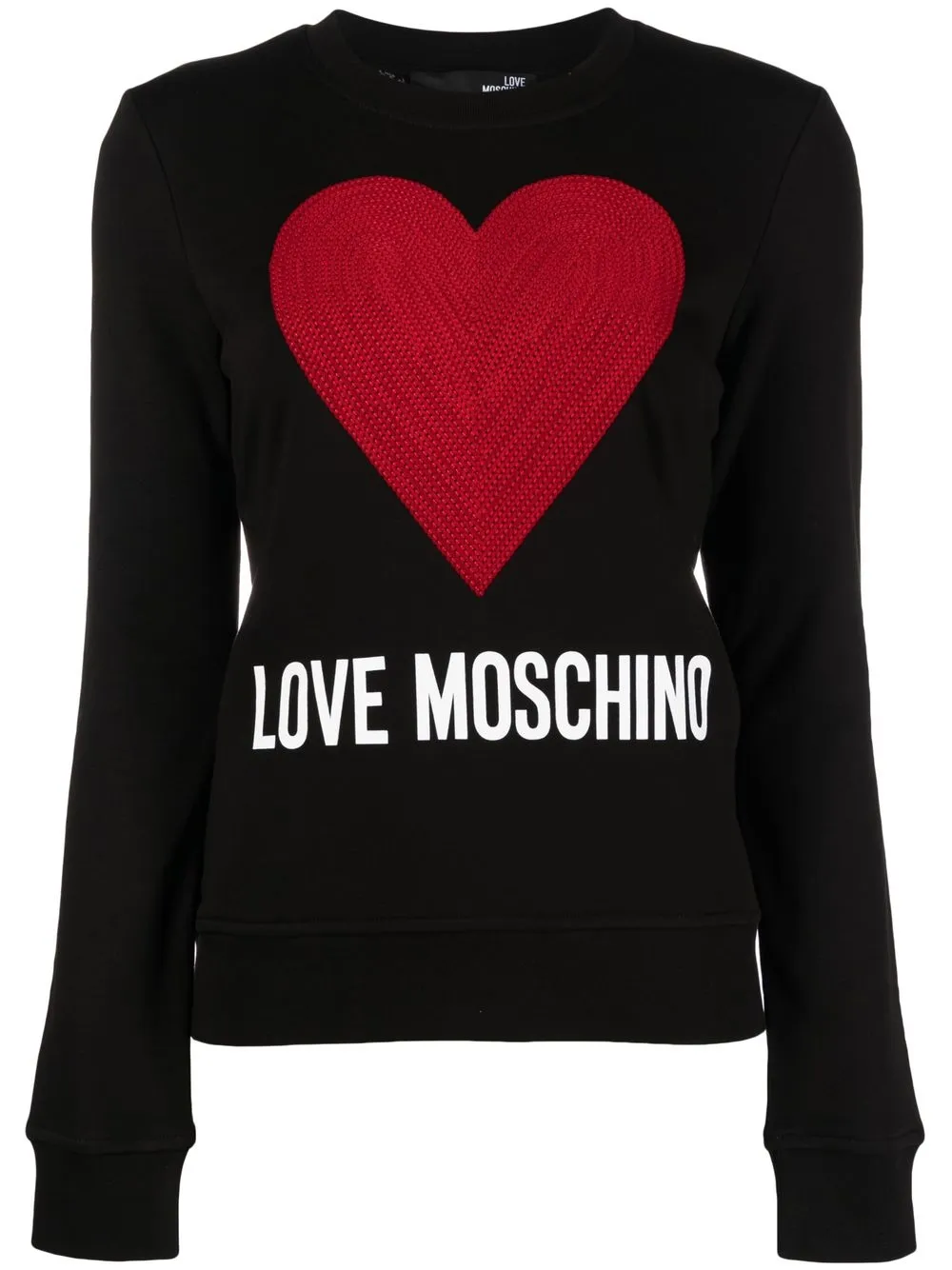 

Love Moschino suéter tejido con parche de corazón - Negro