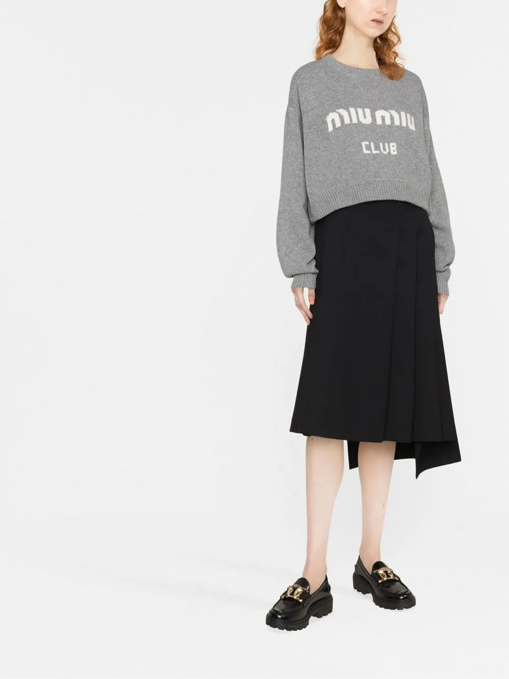 Miu Miu Trui met logoprint - Grijs