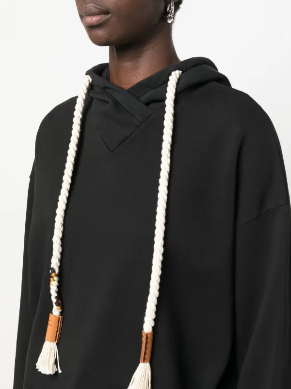 Hoodie with thick drawstring shop
