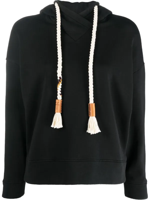 Forte Forte rope-drawstring Cotton Hoodie Black FARFETCH JO