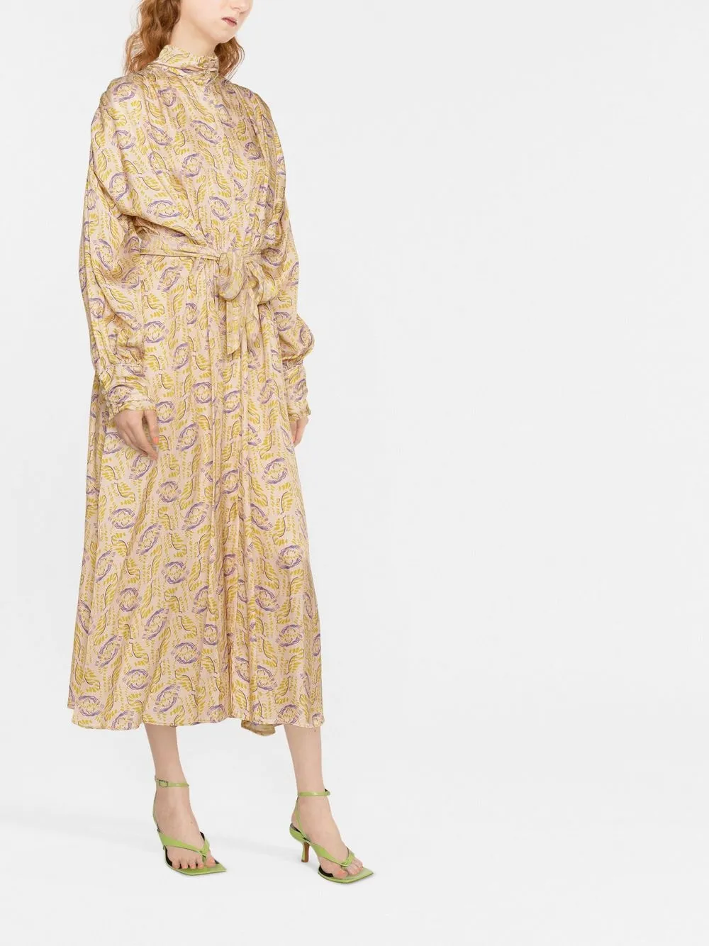 Forte Forte Midi-jurk met grafische print - Beige