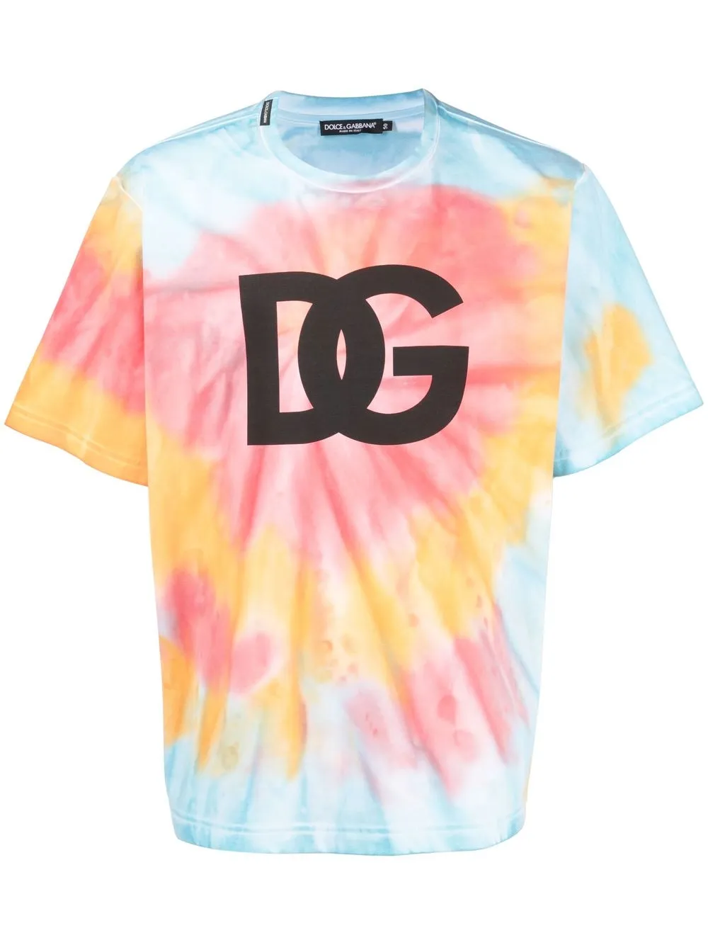 

Dolce & Gabbana playera con estampado tie-dye y logo - Azul