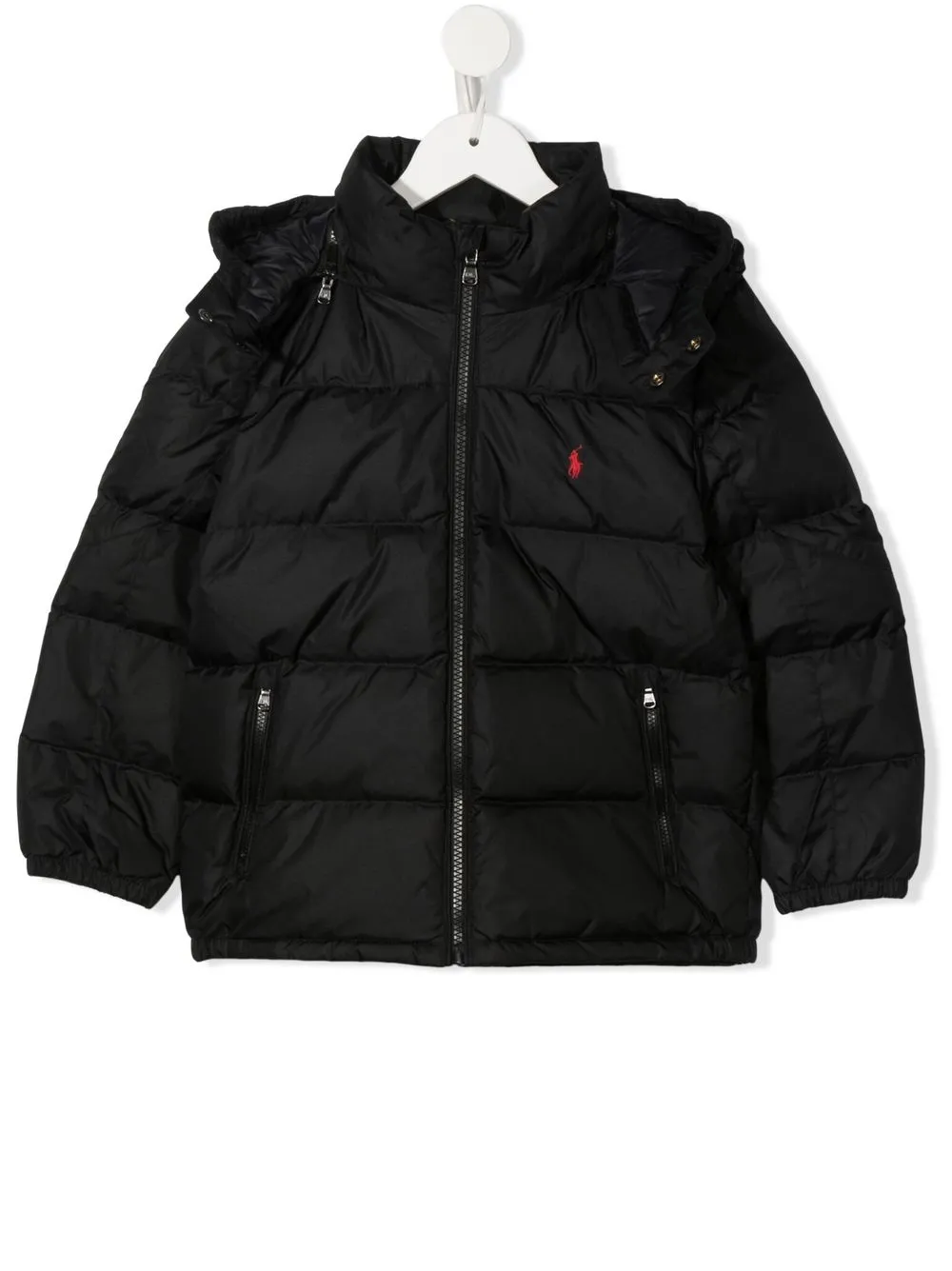 

Ralph Lauren Kids chamarra capitonada con logo bordado - Negro