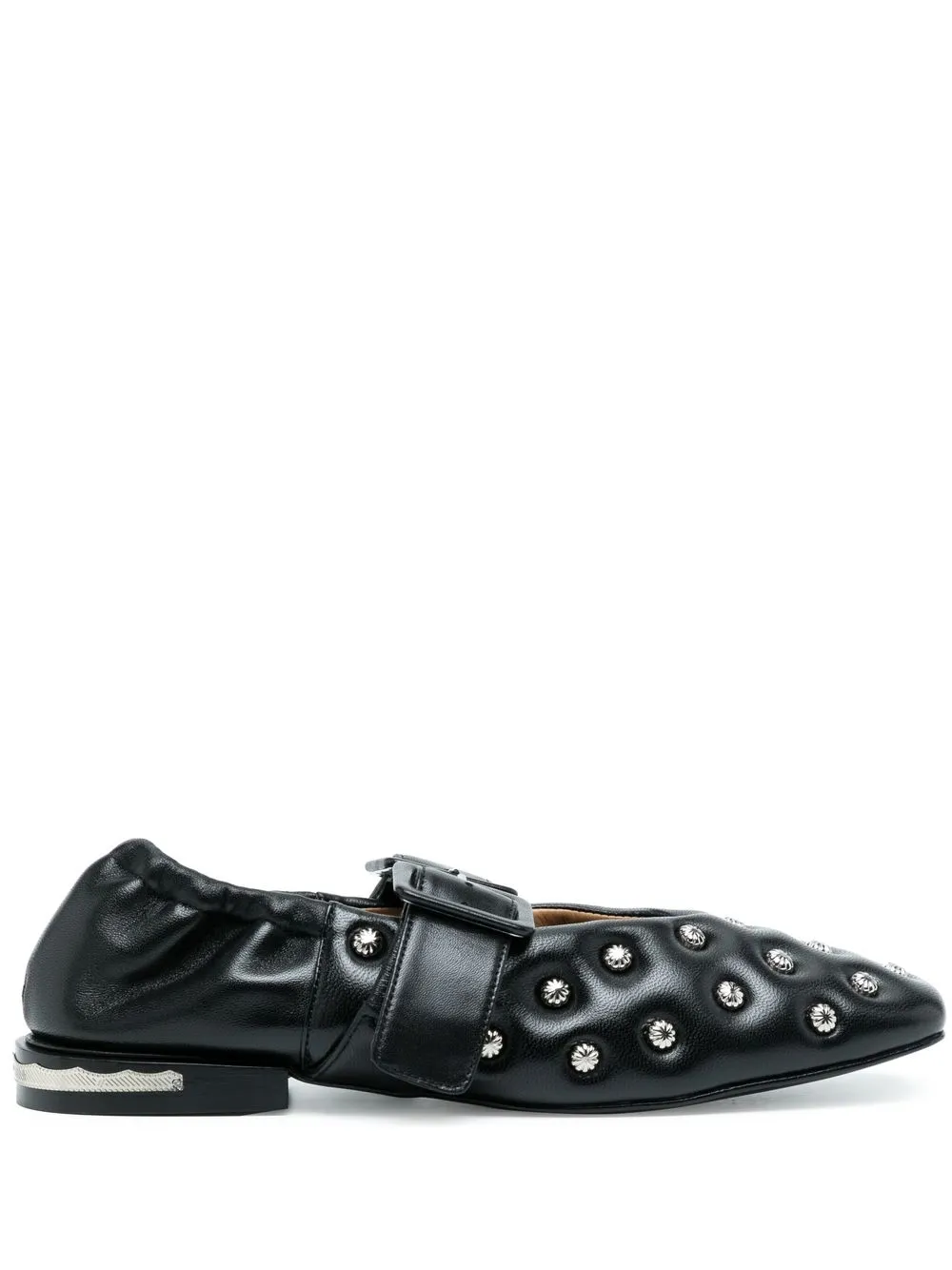

Toga Pulla flats con puntera cuadrada y apliques - Negro