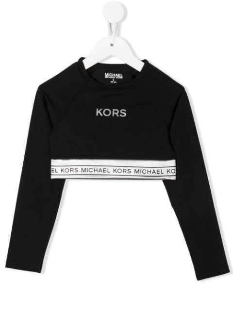 Michael Kors Kids - logo-band cropped sweatshirt