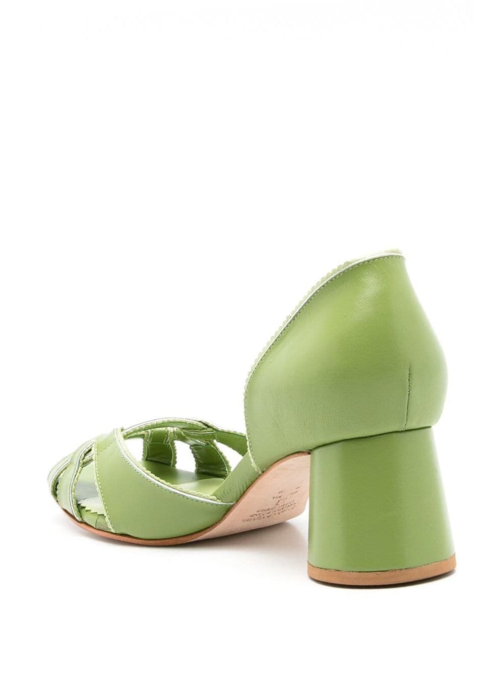 Shop Sarah Chofakian Multi-way Strap Heeled Sandals In Green
