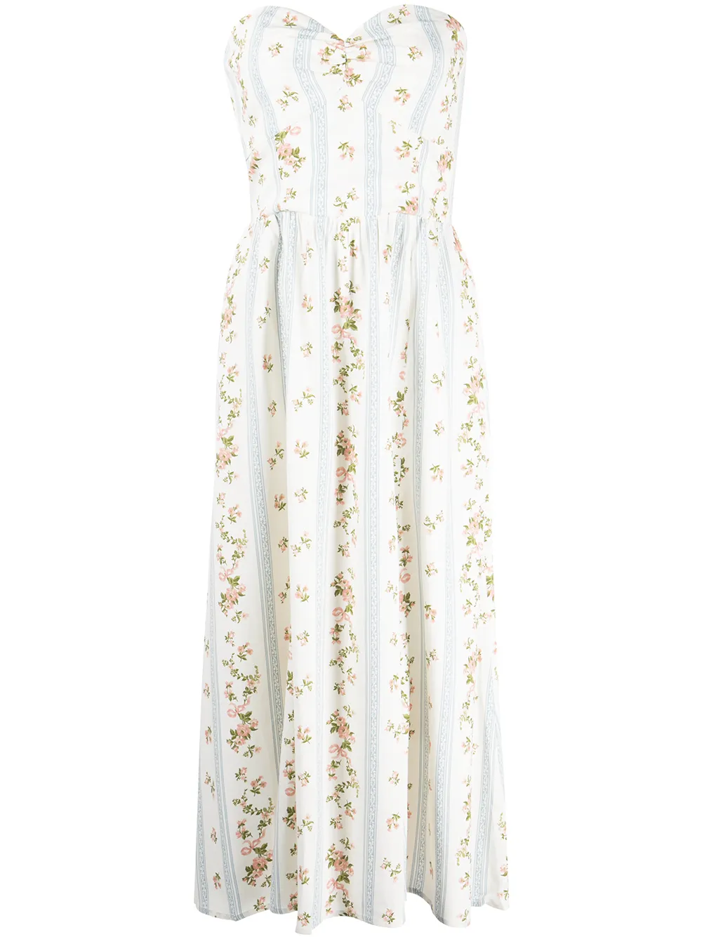 

Reformation vestido Aymeline estilo bandeau con estampado floral - Blanco