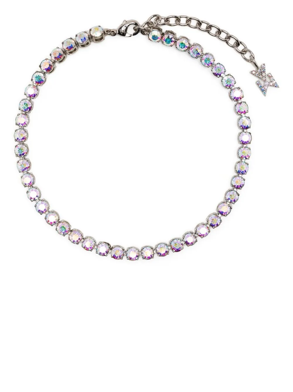 

Amina Muaddi crystal-embellished tennis necklace - Silver