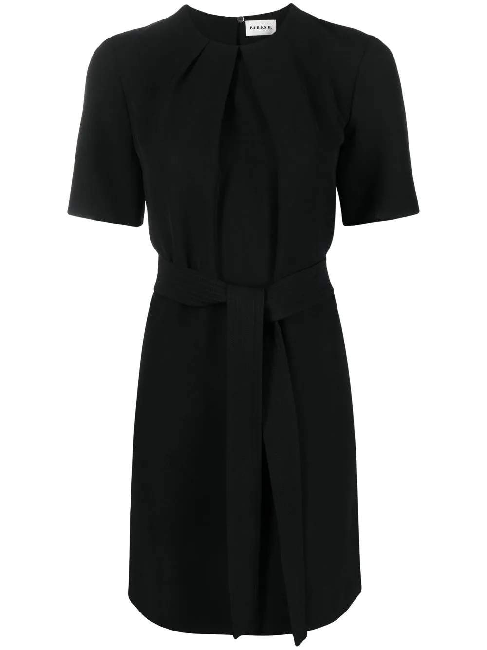 

P.A.R.O.S.H. pleat-detail belted dress - Black