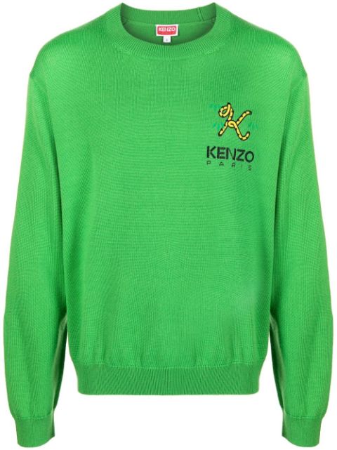 Kenzo logo-embroidered wool jumper Men