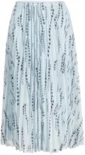 RED Valentino star-print pleated skirt - Blue