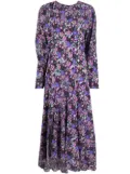 ISABEL MARANT floral-print long-sleeve maxi dress - Purple