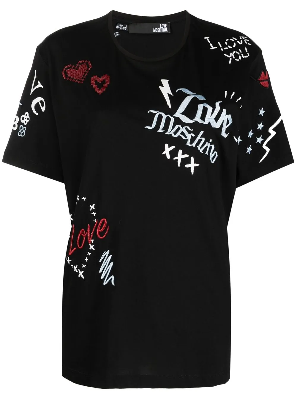 

Love Moschino graphic-print short-sleeve T-shirt - Black